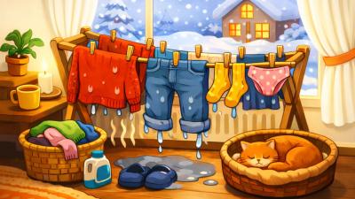 Wäsche im Winter richtig trocknen – so klappt’s auch ohne Trockner