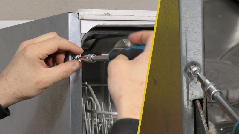 Schrauben der Seitenabdeckung entfernen Schrauben der Seitenabdeckung entfernen