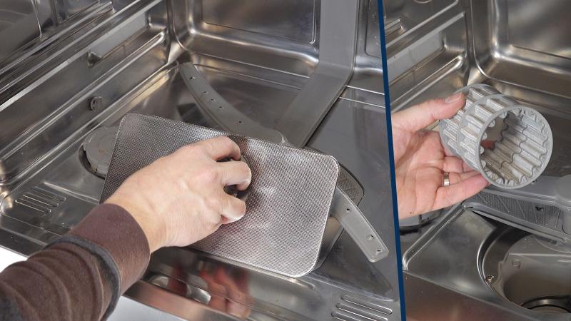 Grob und Feinsieb entfernen