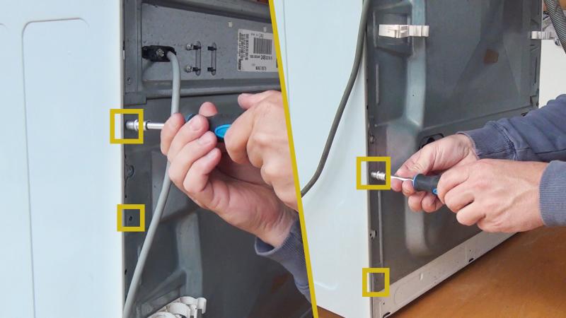 Schrauben der Rückwand entfernen