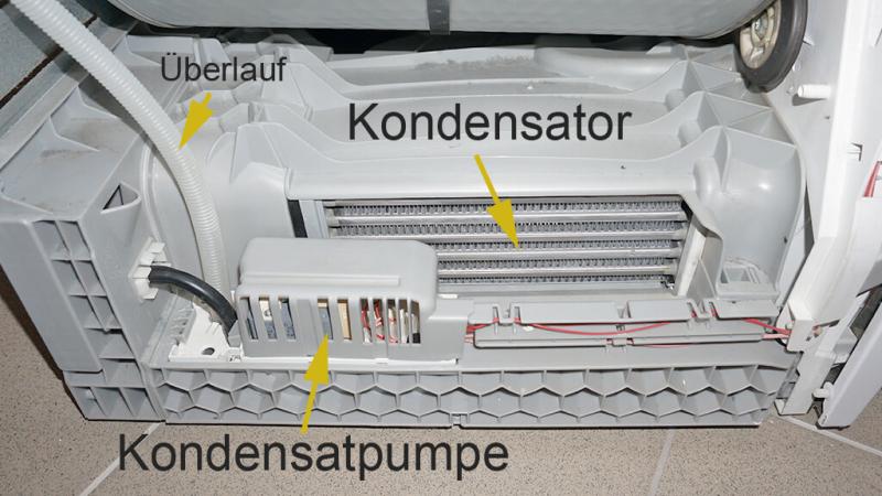 Kondensator und Pumpe im Trockner Kondensator und Pumpe im Trockner