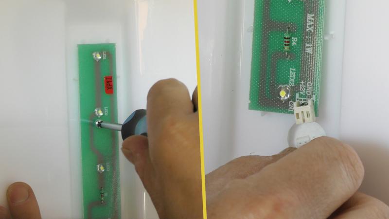 LED-Streifen anschrauben und anstecken