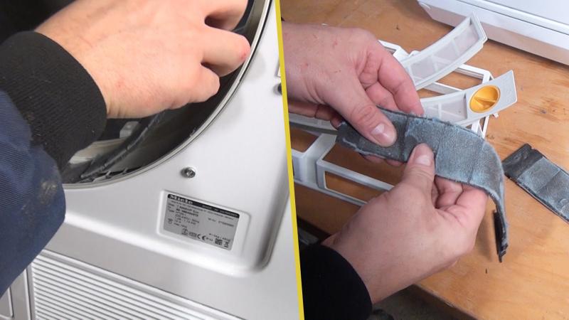 Flusenfilter des Maschinenrahmens entfernen Flusenfilter des Maschinenrahmens entfernen