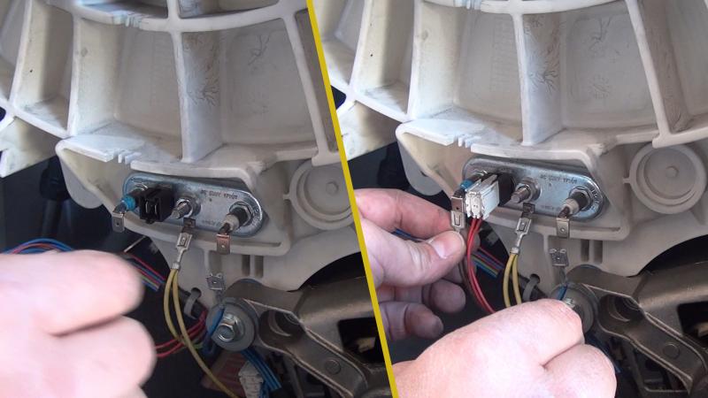 Kabel wieder am Heizstab anschließen Kabel wieder am Heizstab anschließen