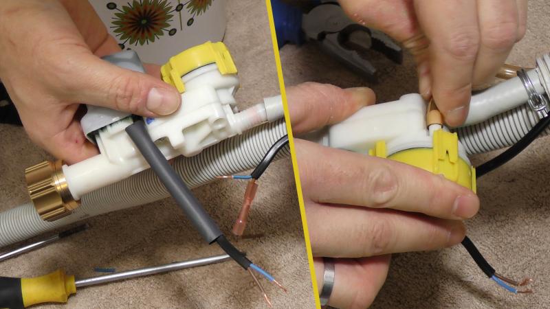 Magnetventil mit Schläuchen verbinden Magnetventil mit Schläuchen verbinden