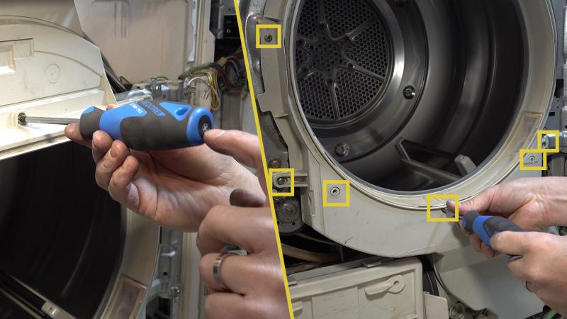 Schrauben des Lagerschildes lösen Schrauben des Lagerschildes lösen