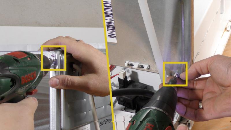 Schrauben der Rückwand entfernen