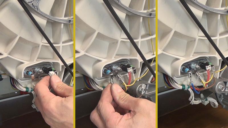 Drähte an den Heizstab anklemmen