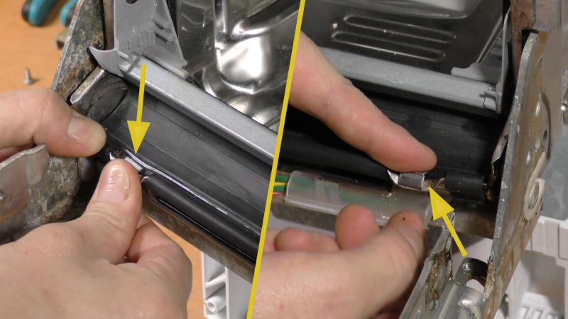 Spülmaschine untere Türdichtung wechseln-Halteclips befestigen Spülmaschine untere Türdichtung wechseln-Halteclips befestigen