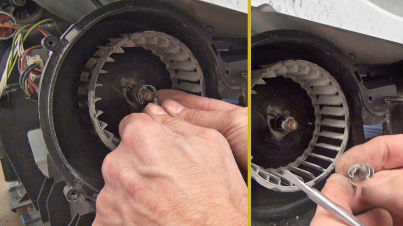 Sicherungssplint des Ventilatorrades entfernen
