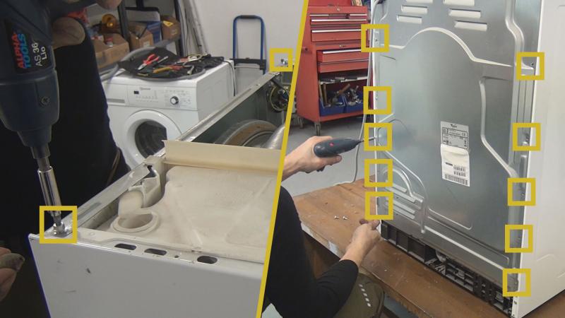 Hinteren Gerätedeckel verschrauben